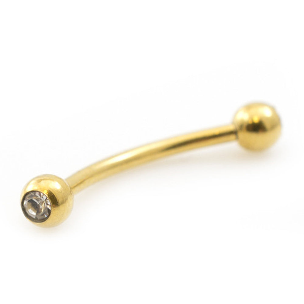 Surgical Steel 16 Gauge Tongue Barbell with CZ Snake Eyes Crystal - photo 7