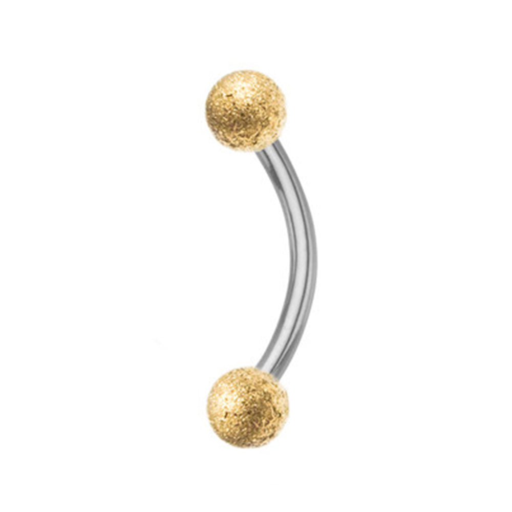 Surgical Steel 16 Gauge Curved Barbell with Glitter Ball - photo 3