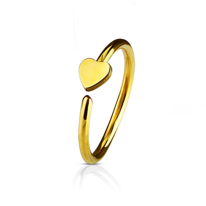 Surgical Steel 20 Gauge Bendable Nose Ring with Heart - photo 7