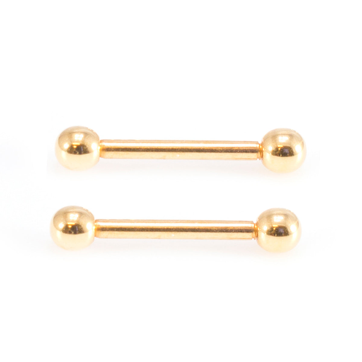 Surgical Steel Gold Nipple Ring Mixed Barbell 16 Gauge 10 mm - 4 Pack - Kruelty - Photo 5