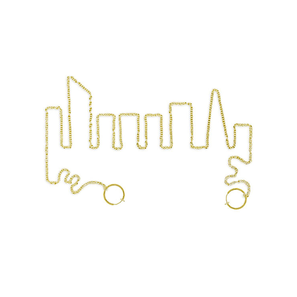 Gold Plated Surgical Steel Nipple Chain Hoops