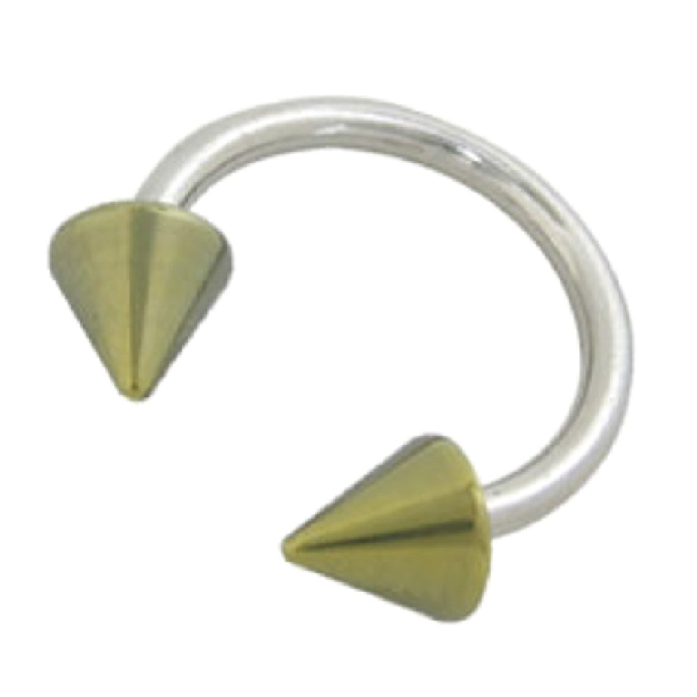 Surgical Steel 14 Gauge Horseshoe Circular Barbell with Titanium Spike - photo 3