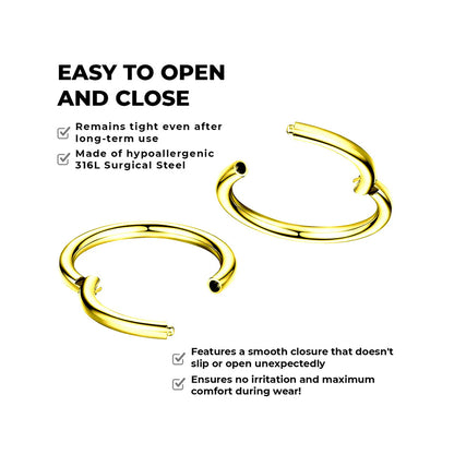 Titanium PVD Gold Hinged Segment Ring 10 to 20 Gauge - photo 4