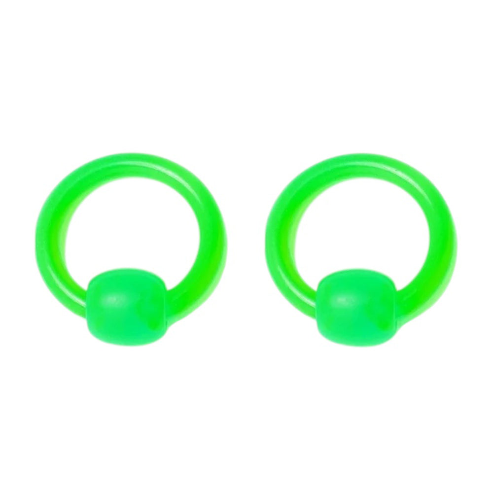 UV Acrylic 10 Gauge Captive Bead Rings CBR - Pair - photo 6
