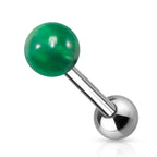 Surgical Steel 14 Gauge Tongue Barbell with Semi Precious Stone - photo 4