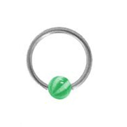 Surgical Steel 14 Gauge Captive Bead Ring with Acrylic Beach Ball - photo 4
