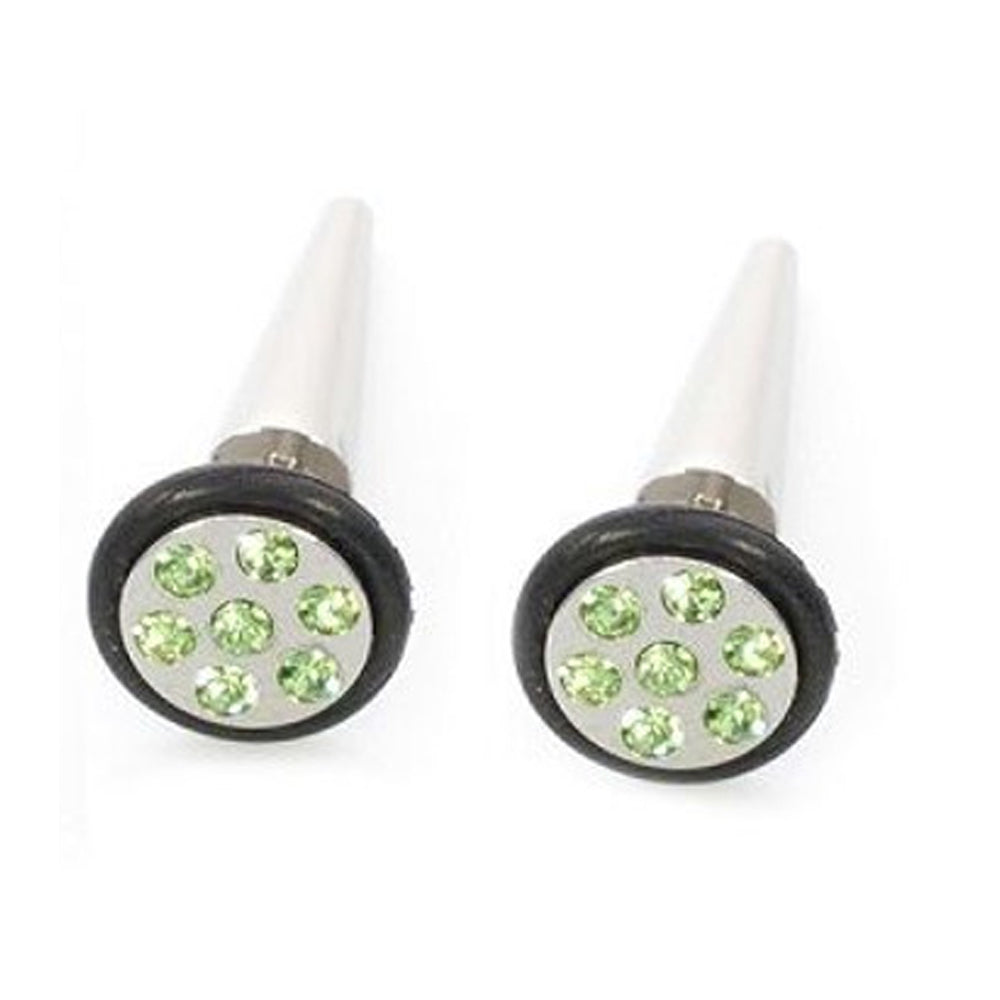 Surgical Steel 16 Gauge Fake Taper Ear Gauges with CZ - Pair - photo 9