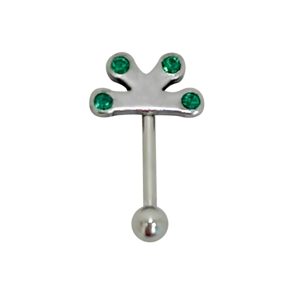 Surgical Steel 16 Gauge Straight Eyebrow Barbell with CZ Flower - photo 6