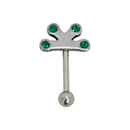 Surgical Steel 16 Gauge Straight Eyebrow Barbell with CZ Flower - photo 6