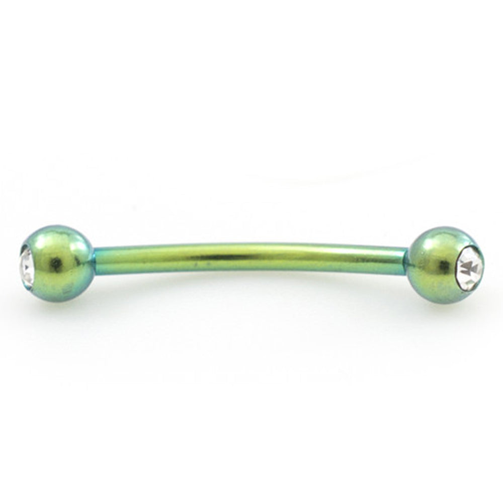 Surgical Steel 16 Gauge Tongue Barbell with CZ Snake Eyes Crystal - photo 4