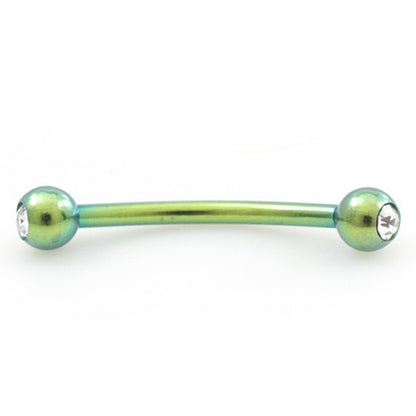 Surgical Steel 16 Gauge Tongue Barbell with CZ Snake Eyes Crystal - photo 4