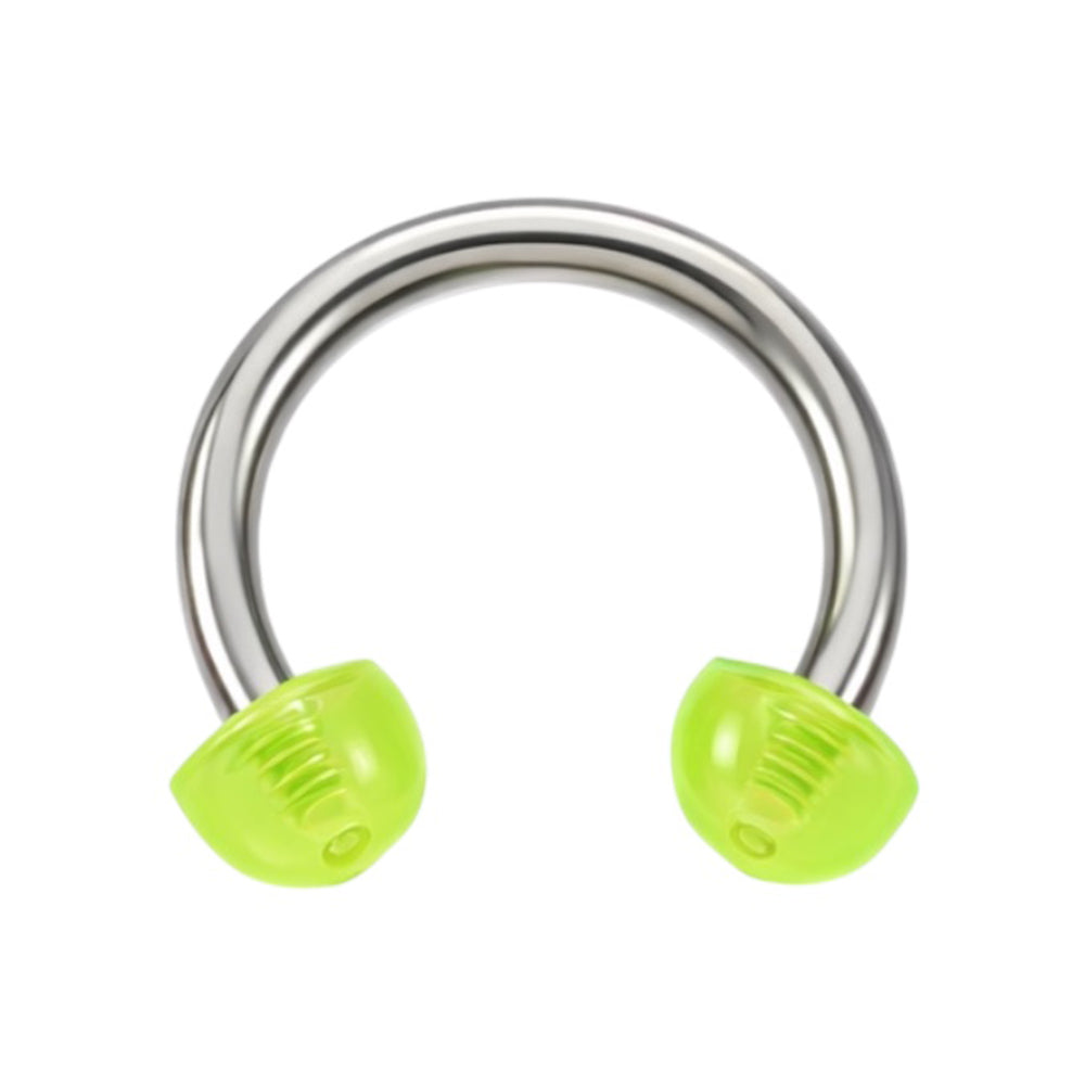 Surgical Steel 14 Gauge Horseshoe with Glow in Dark Acrylic Half Ball - photo 6