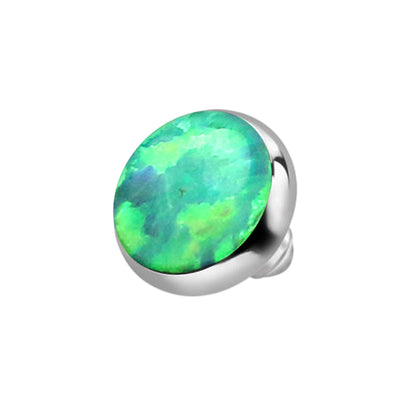 Titanium 14 Gauge Dermal Anchor Top with Synthetic Opal - photo 4