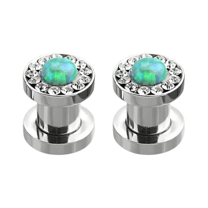 Surgical Steel Screw Fit Tunnels 6 to 0 Gauge - 5 Colors - Pair