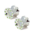 Surgical Steel 00 Gauge Paved CZ Hollow Ear Tunnels - Pair