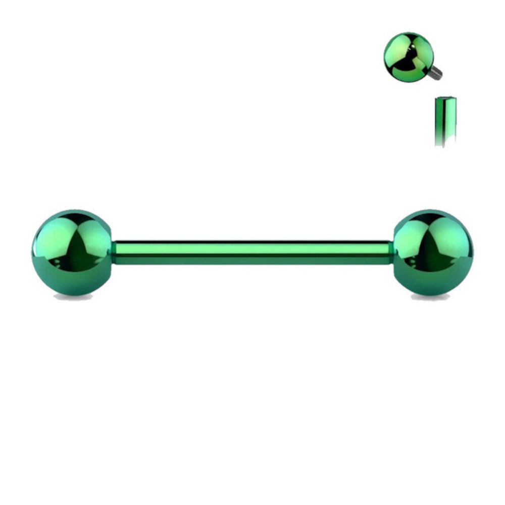 Titanium 14 Gauge Colored Straight Barbell with 5mm Ball End - photo 9