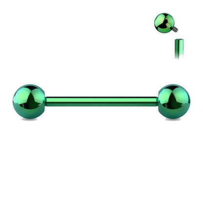 Titanium 14 Gauge Colored Straight Barbell with 5mm Ball End - photo 9