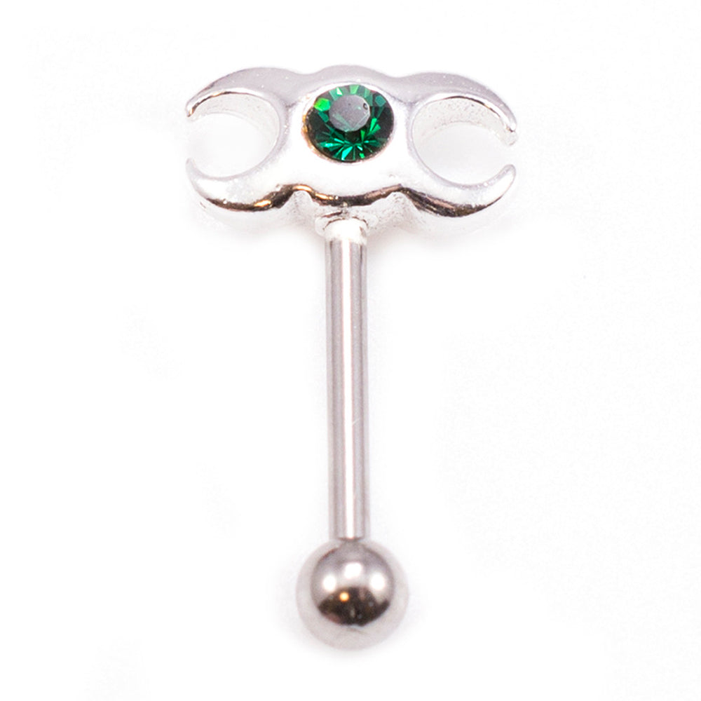 Surgical Steel 16 Gauge Eyebrow Barbell with CZ Triple Moon - photo 9