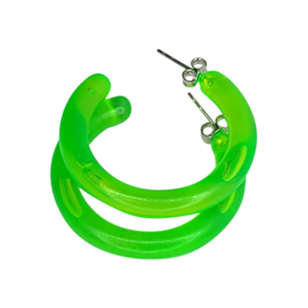 Surgical Steel 1/2" Inch to 1" Inch Hoop Ring with UV Acrylic - Pair - photo 5