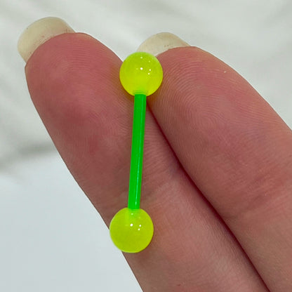 Acrylic 14 Gauge Flexible Straight Barbell with UV Glow - photo 6