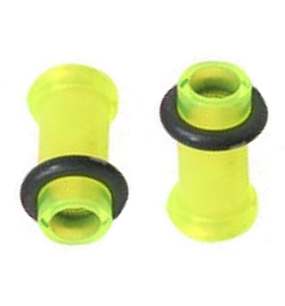 Acrylic 2 Gauge UV Glow Single Flare Ear Tunnels - Pair - photo 3