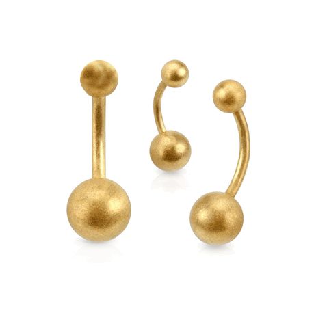 Matte Gold IP Surgical Steel 14 Gauge Navel Ring