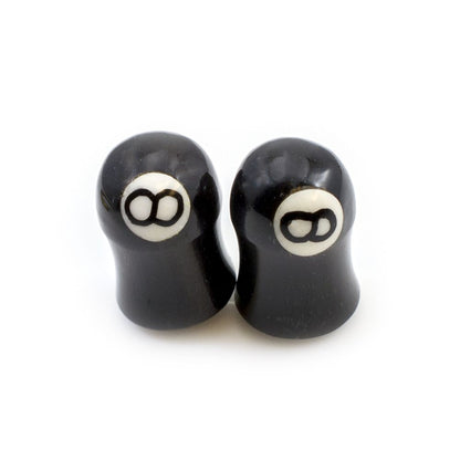 Organic Horn Bone Ear Plugs with Ball Design - Pair