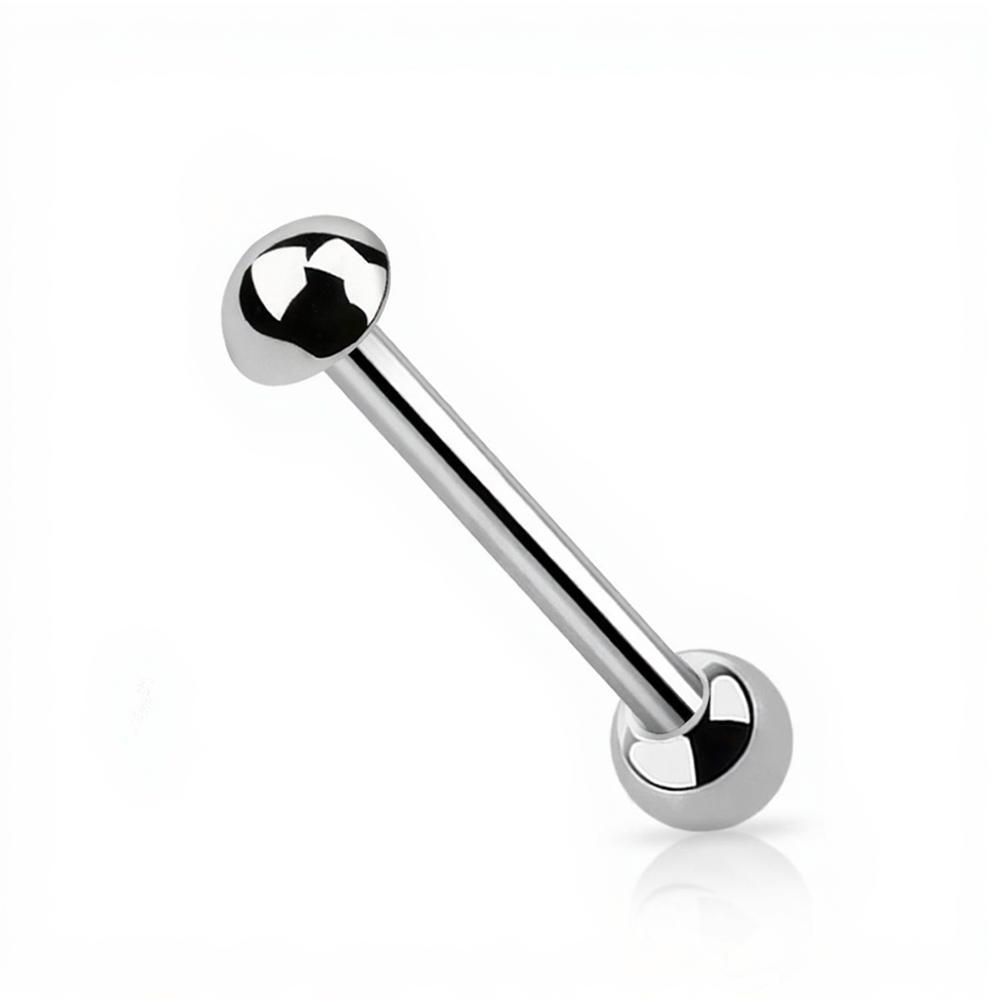 Titanium 14 Gauge Straight Barbell with Half Ball