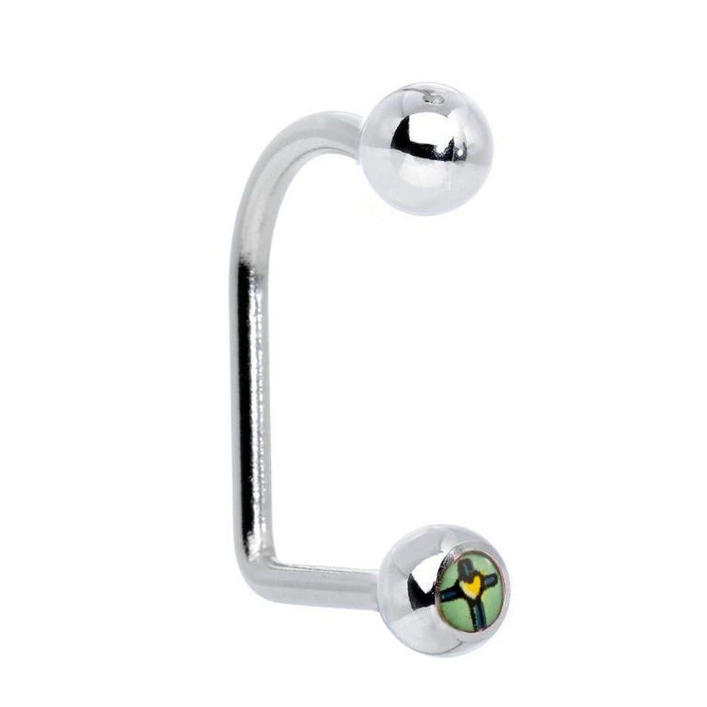 Surgical Steel 14 Gauge Lippy Loop Labret with Heart Cross Logo
