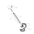 Titanium 20 Gauge Flat Heart End Earring Studs - Pair