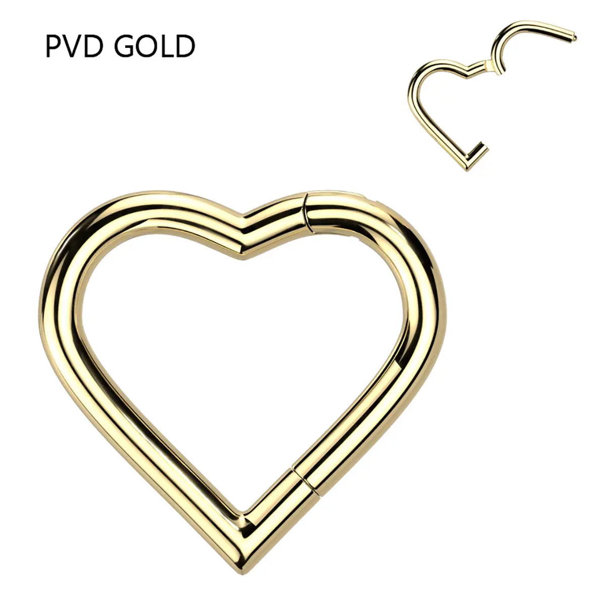 Titanium Heart Hinged Segment Ring 18 Gauge 8mm & 10mm - Pair - photo 10