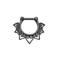 Surgical Steel Septum Clicker Ring 16 Gauge with Heart Tribal Fan - Kruelty - Photo 2