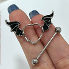 Surgical Steel 14 & 16 Gauge Bat Wing Heart Nipple Shield - Pair