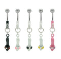 Surgical Steel 14 Gauge Belly Ring with High Heel Shoe CZ