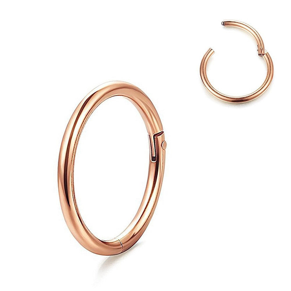 PVD Rose Gold Surgical Steel 14 to 20 Gauge Hinged Segment Ring - photo 2
