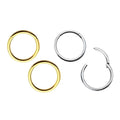Surgical Steel 14 & 16 Gauge Hinged Segment Rings - Pair