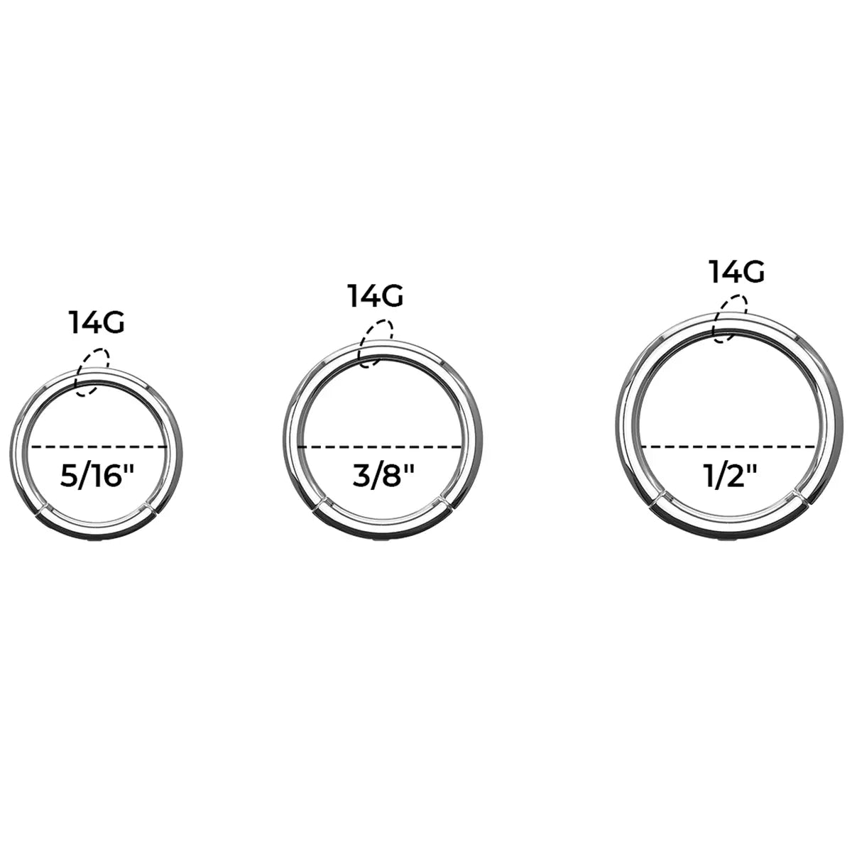 Titanium & Surgical Steel 14 to 16 Gauge Hinged Hoop Ring