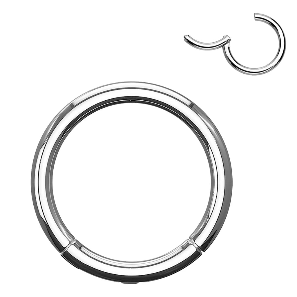 Titanium & Surgical Steel 14 to 16 Gauge Hinged Hoop Ring