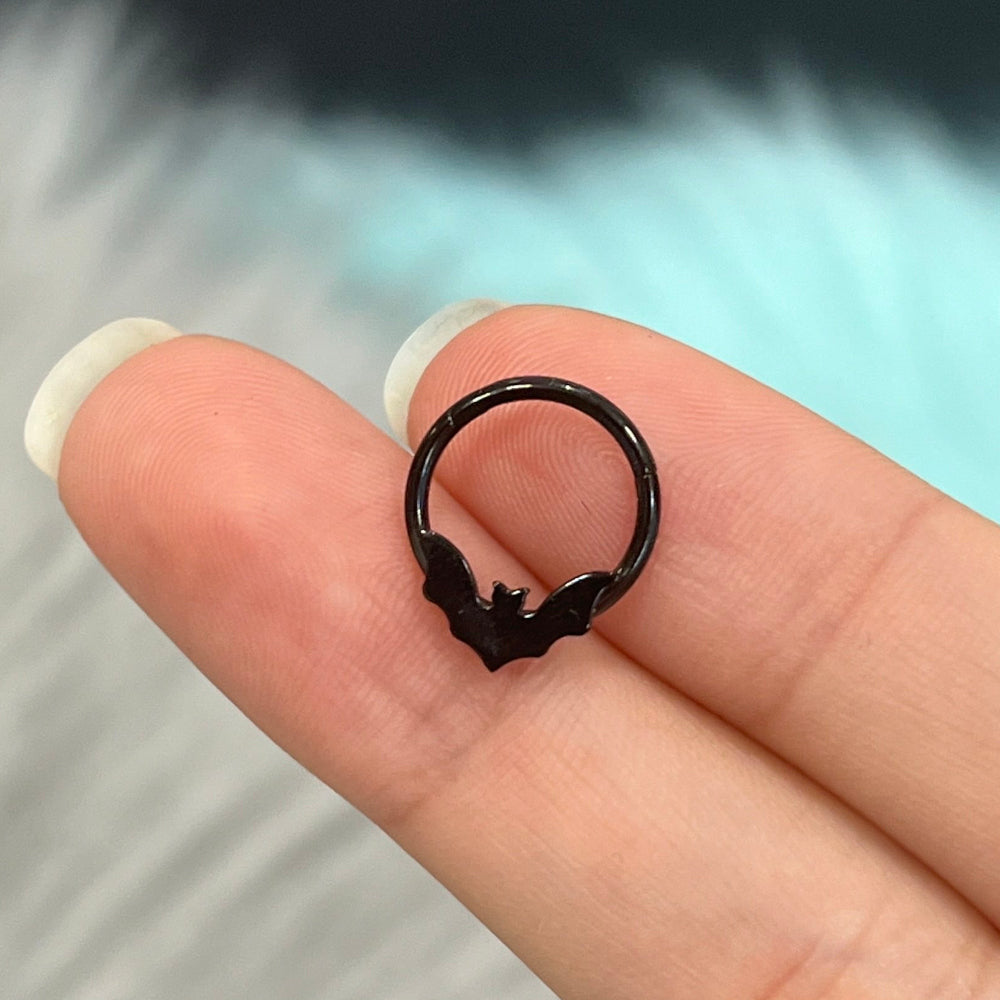 Surgical Steel 16 Gauge Bat Hinged Segment Ring