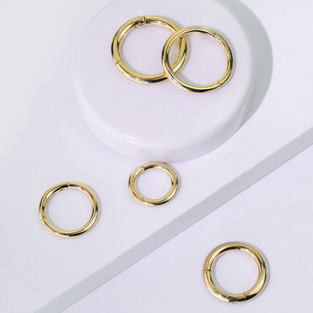 14K Solid Gold 14 to 18 Gauge Hinged Segment Ring Clicker - photo 4