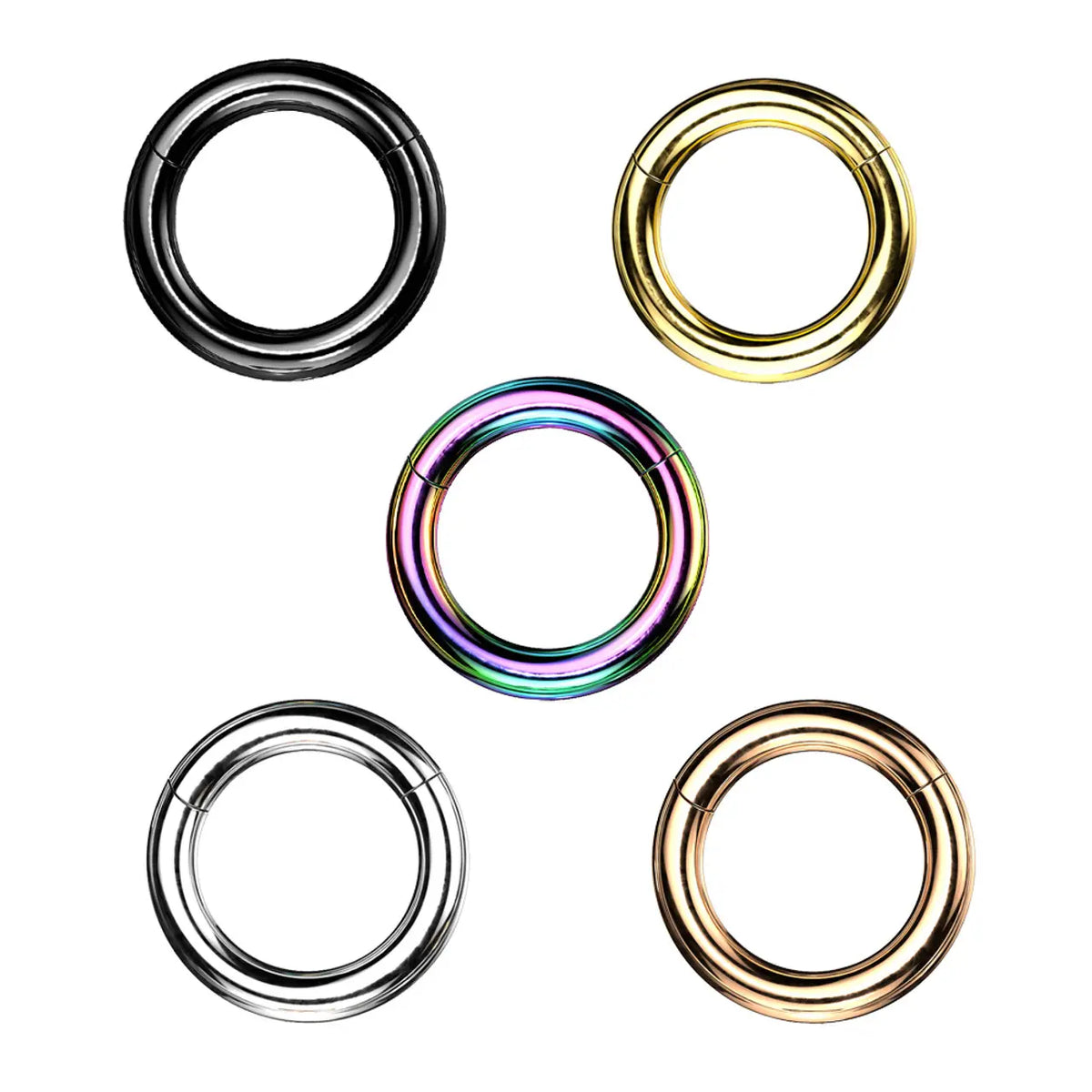 Surgical Steel 8 to 2 Gauge Hinged Clicker Segment Ring - photo 2