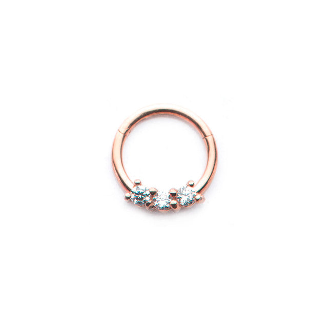 Surgical Steel Hinged Segment Ring 16 Gauge 3 Set CZ - Kruelty - Photo 7