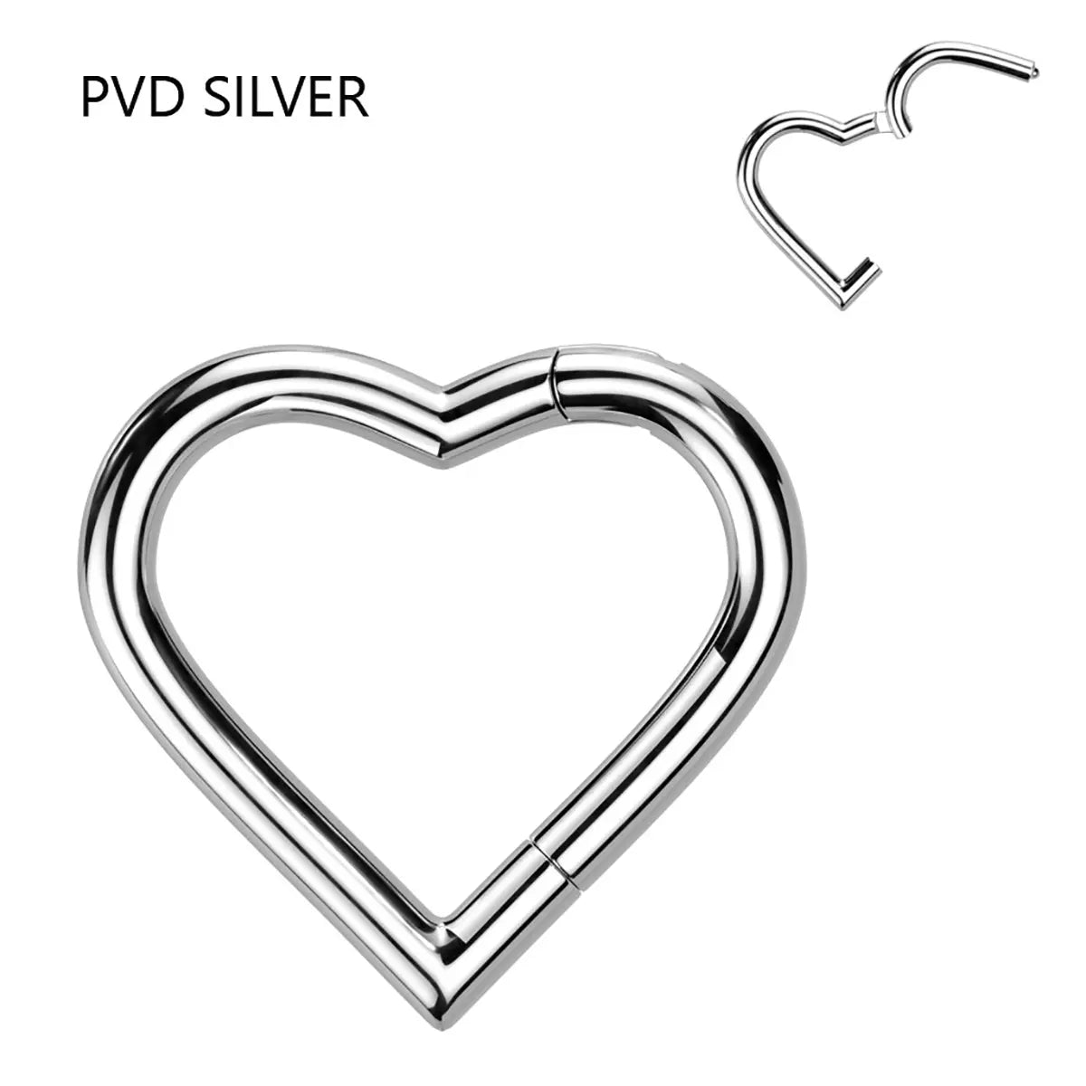 Titanium Heart Hinged Segment Ring 18 Gauge 8mm & 10mm - Pair - photo 8