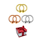 Surgical Steel 14 & 16G Captive Bead Rings Holiday Gift Set - 6 Pack