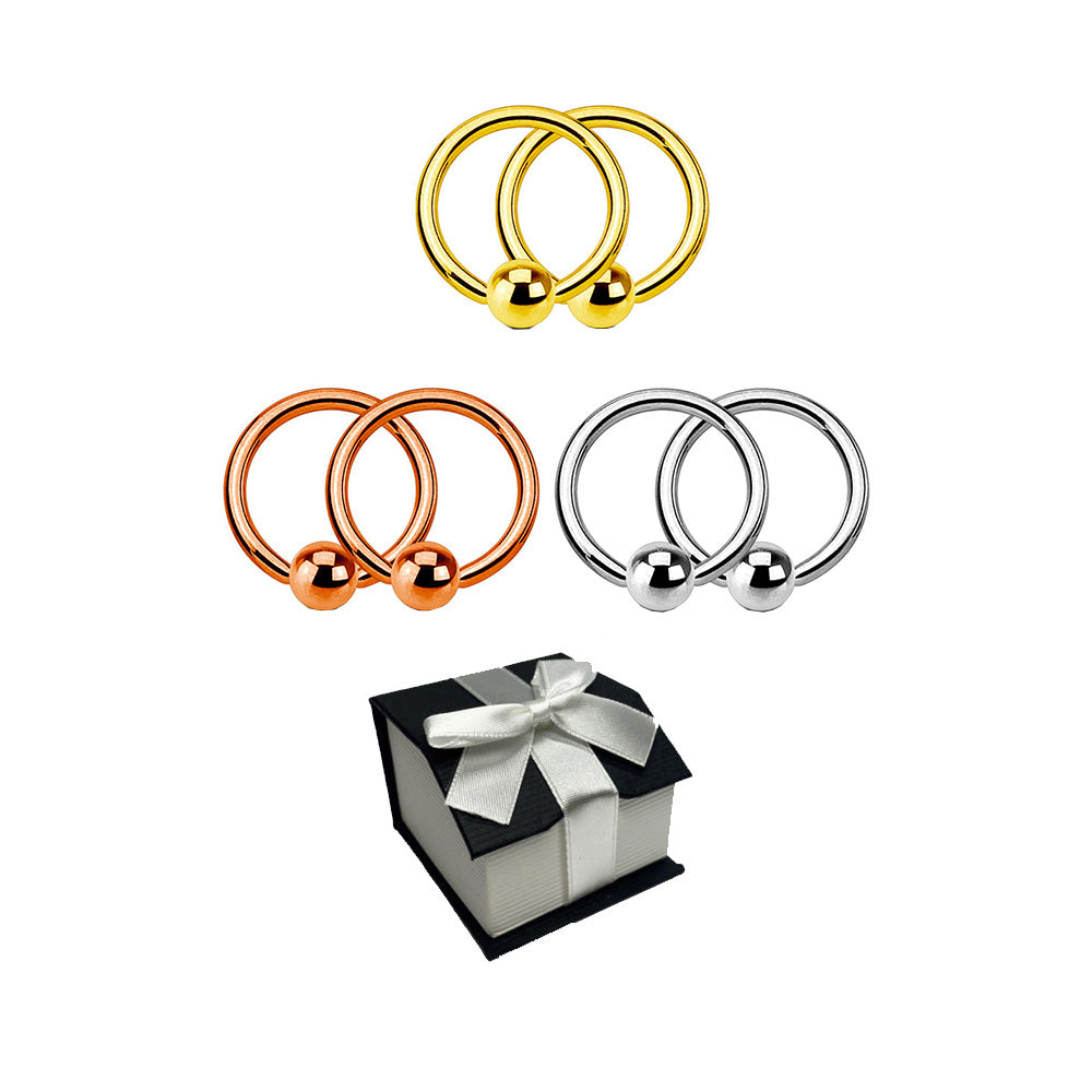 Surgical Steel 14 & 16G Captive Bead Rings Holiday Gift Set - 6 Pack