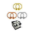 Surgical Steel 14 & 16G Captive Bead Rings Holiday Gift Set - 6 Pack