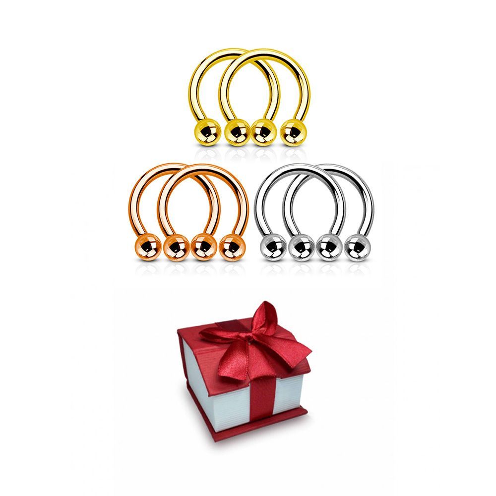 Surgical Steel 14 & 16 Gauge Circular Barbell Gift Set - 3 Pairs