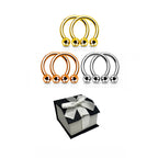 Surgical Steel 14 & 16 Gauge Circular Barbell Gift Set - 3 Pairs