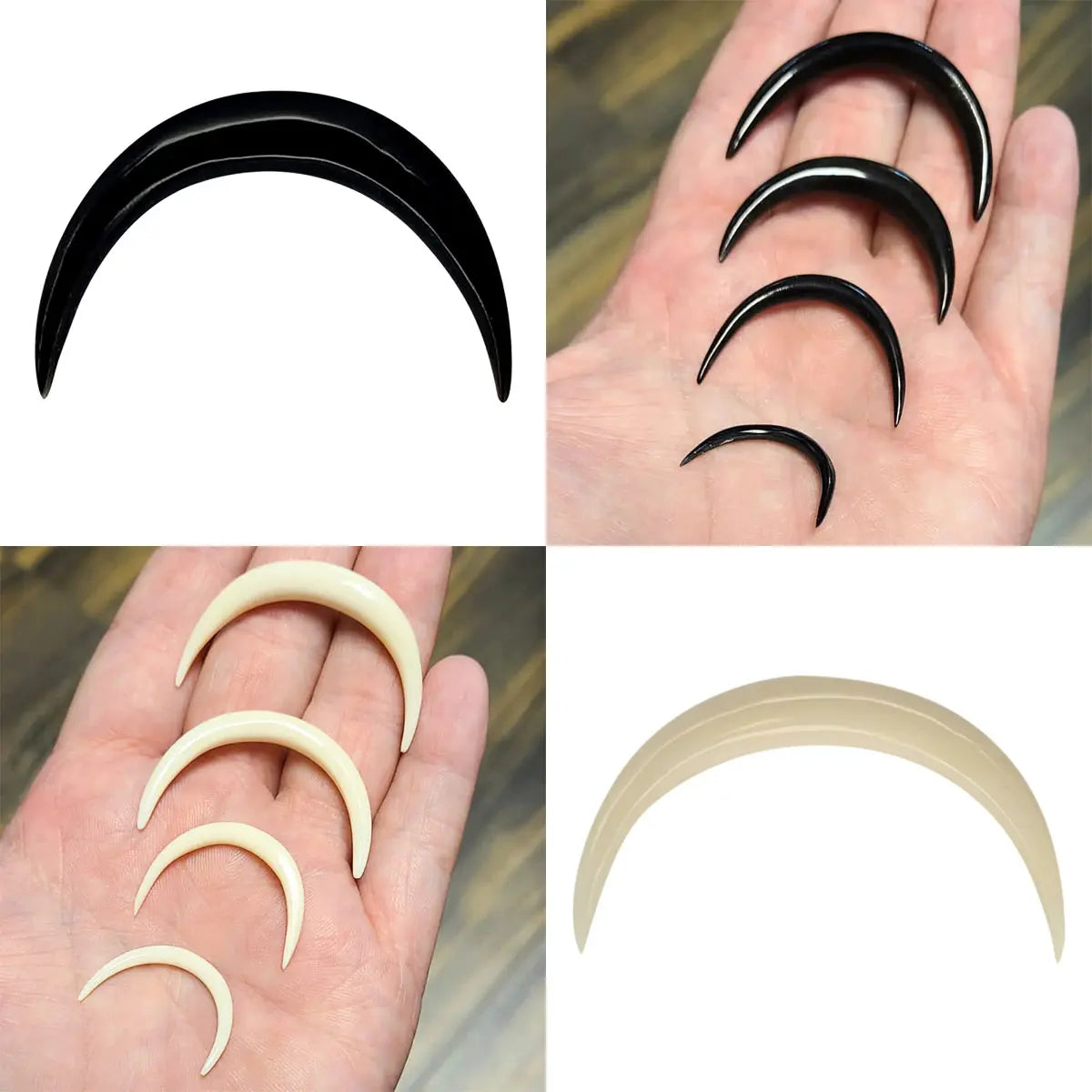 Organic Reel Horn and Bone 0 to 8 Gauge Curved Septum Tusk Pincher
