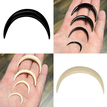 Organic Reel Horn and Bone 0 to 8 Gauge Curved Septum Tusk Pincher